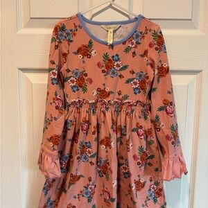 Floral Kids Dress with Ruffle Sleeves
